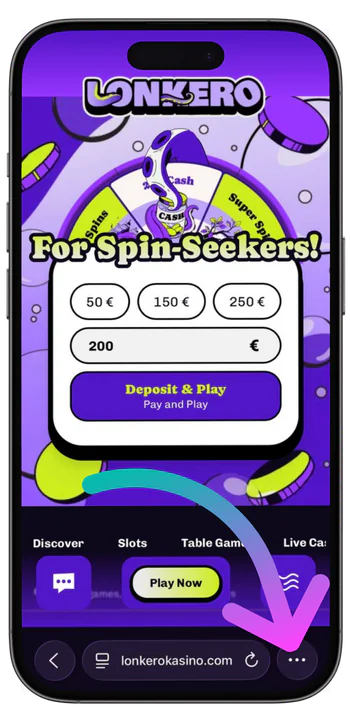 Lonkero Casino Avaa valikko